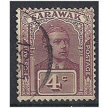Sarawak 1923 SG65 4c Brown-Purple Fine Used . .