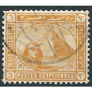 Egypt 1893 SG61 3m Yellow Fine Used....