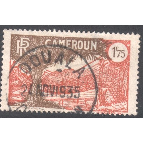 Cameroun 1927 - 1.75f red & brown - Liana suspension bridge - used