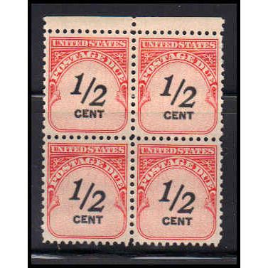 J88 1/2c Postage Due Fine MNH Blk/4 O7079