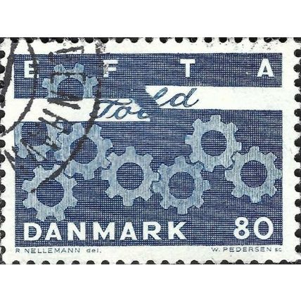 DENMARK, EFTA, blue 1967, 80ore, #4