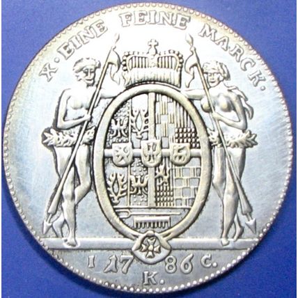 1786, 1Mark, Germany. Challenge Coin, Souvenir. REPLICA. 51a.