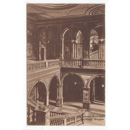 Interior Municipal Buildings Glasgow F Bauermeister Postcard 219