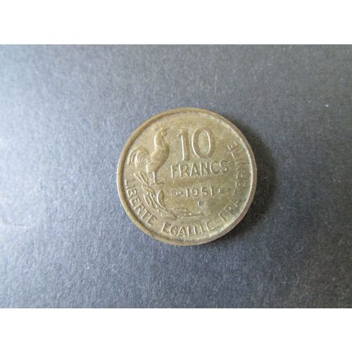 1951 FRANCE TEN FRANCS B MINT MARK FREE POST. (a) AAE