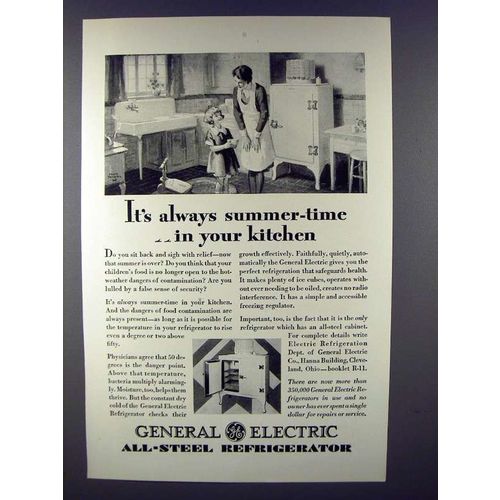 1929 General Electric Refrigerator Ad - Summer-Time