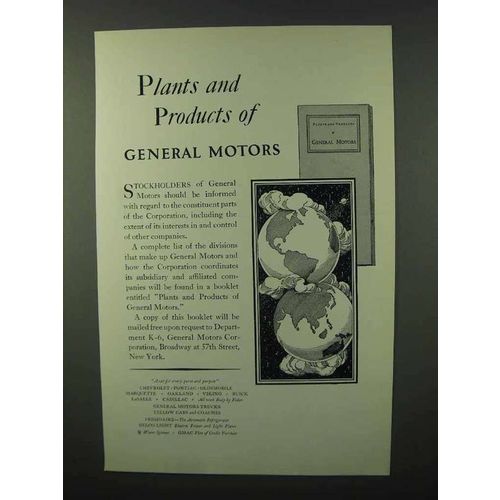 1929 General Motors Ad - Plants And Products Of