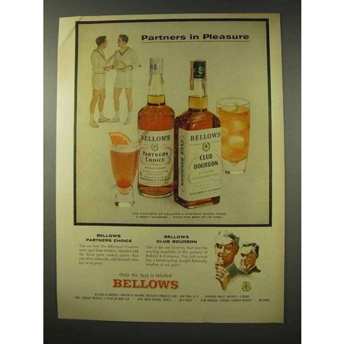 1956 Bellows Partners Choice, Club Bourbon Whiskey Ad - Pleasure