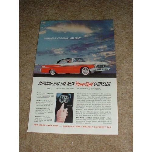 1956 Chrysler Car Ad, Powerstyle NICE!!