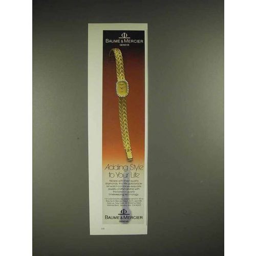 1985 Baume & Mercier 18k Gold Bracelet Watch Ad