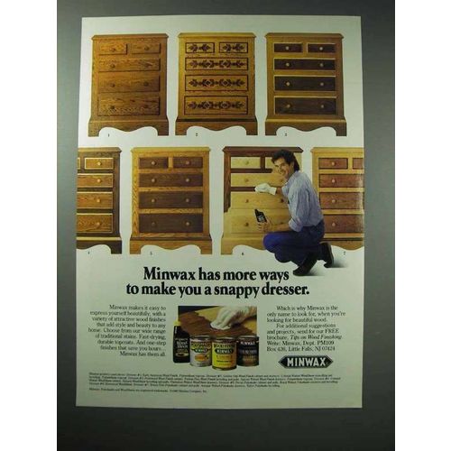 1989 Minwax Stain Ad - Make You a Snappy Dresser