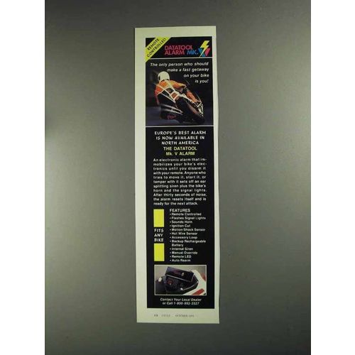 1991 Datatool Mk. V Alarm Ad - Remote Controlled