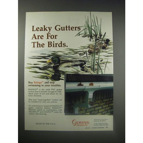 1990 Genova Products Ad - Leaky gutters are for birds