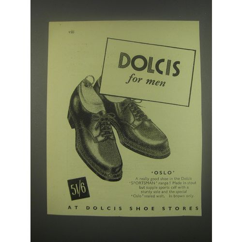 1949 Dolcis Oslo Shoes Ad - Dolcis for Men