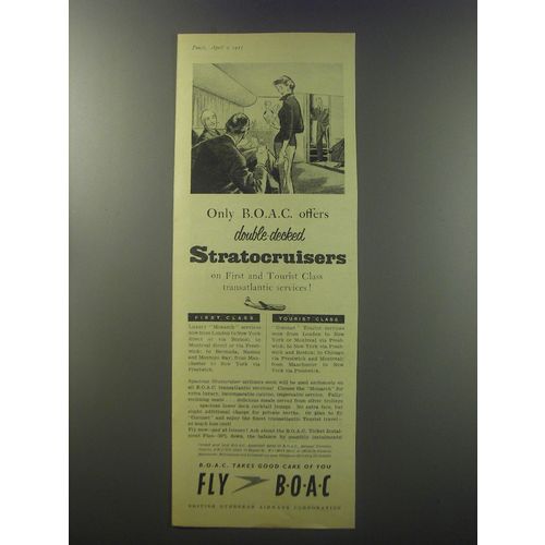 1955 BOAC British Overseas Airways Corporation Ad - Only BOAC offers
