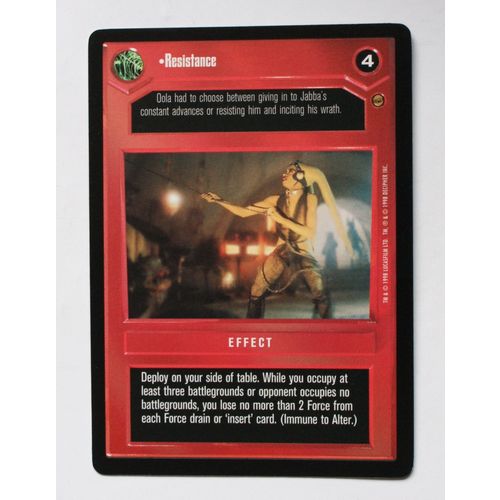 Star Wars CCG: Jabba's Palace Limited # Resistance (A) 1998 dark decipher