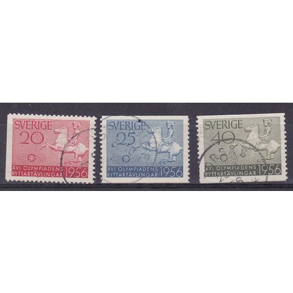 SWEDEN 1956 OLYMPICS EQUESTRIAN SET USED SG373-5 #2