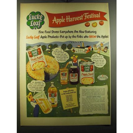 1950 Lucky Leaf Apple Products Ad - Apple Harvest Festival