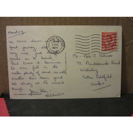 THE HARBOUR, SAUNDERSFOOT, PEMBROKESHIRE used vintage postcard 1970 pm PT27328 =