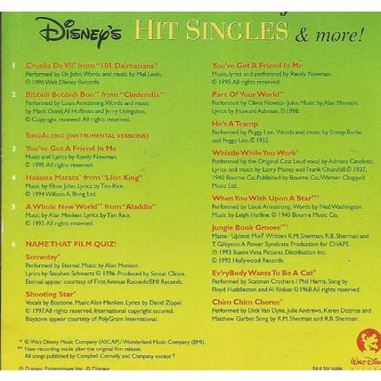 A Celebration Of Hit Singles CD Promo The Mirror Childrens Disney & More