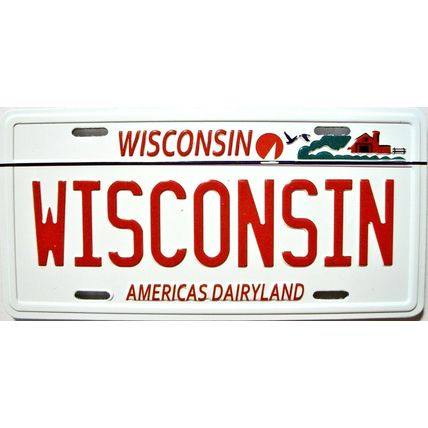 Wisconsin State License Plate Novelty Fridge Magnet