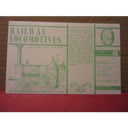 G.W.R., no 4073 STEAM ENGINE collector postcard RAILWAY LOCOMOTIVES no 20 =