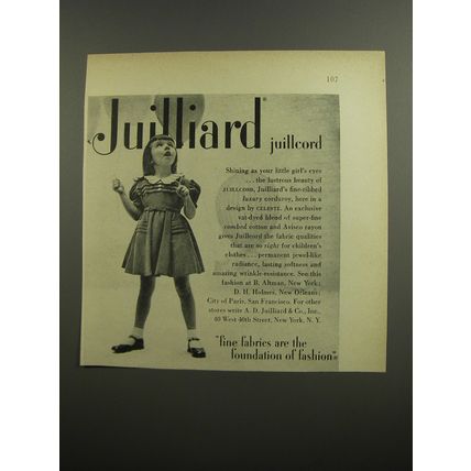 1952 Juilliard Juillcord Dress by Celeste Advertisement