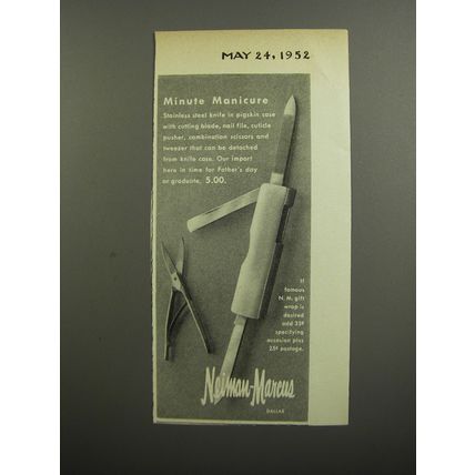 1952 Neiman-Marcus Manicure Set Ad - Minute Manicure