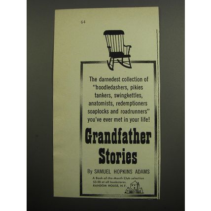 1955 Random House Book Advertisement - Grandfather Stories by S. Hopkins Adams