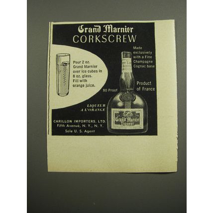 1955 Grand Marnier Liqueur Advertisement - Grand Marnier Corkscrew