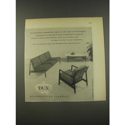 1956 Dux Furniture by Folke Ohlsson Advertisement - Dux Scandinavian Classics