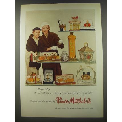 1956 Prince Matchabelli Perfume Ad - Especially at Christmas