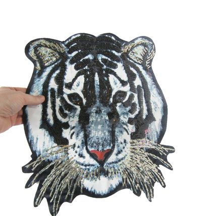 Large Size Tiger Face Sew On Patch Quality Motif Patches Badge 37cm x 32cm P093