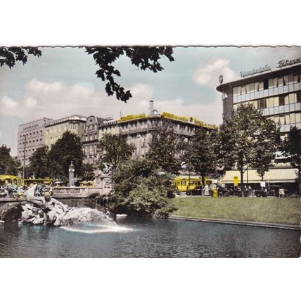 Dusseldorf Corneliusplatz Germany Postcard posted 1967 creased