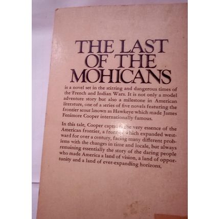 The Last of the Mohicans, by James Fenimore Cooper