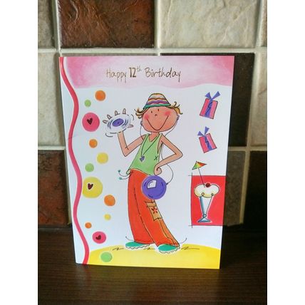 Age 12 Birthday Card - ( CHEAP COLLECTION ONLY CARDS ) - 005