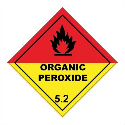 SIGN ORGANIC PEROXIDE 5.2 RED YELLOW HA261 EXPLOSIVE ERUPT HEALTH SANITATION