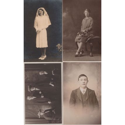 Preston Lancashire Bride 4x Posh Portrait Antique Lancs Fashion Postcard s