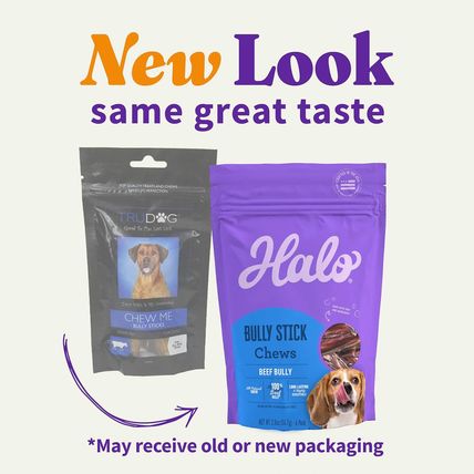 Halo Purely For Pets Halo Bully Stick Chews-Dog Treats-2.5-OZ Pouch-NEW-FAST