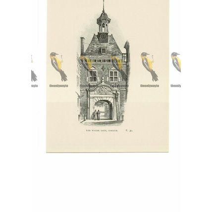 Water Gate, Gorkum (Gorinchem), Netherlands, Book Illustration (Print), 1889