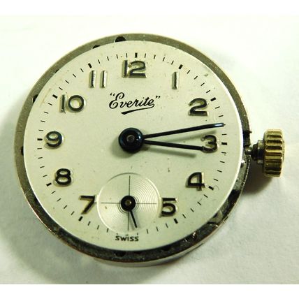 Antique AS Arthur Schnegg 970 15 Jewel Wristwatch Movement Working Everite Dial