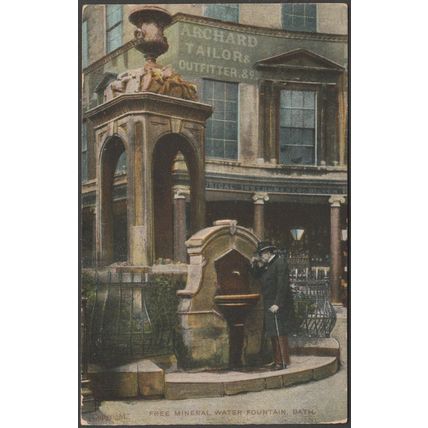 Free Mineral Water Fountain, Bath, Somerset, 1906 - Postcard