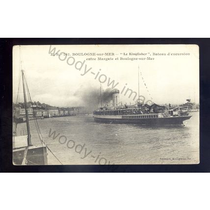 f2371 - General Steam Nav Ferry - The Kingfisher - Margate /Boulogne - postcard