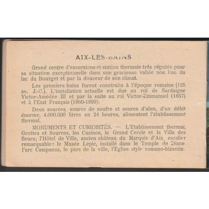 Aix-les-Bains, c.1920s - Carnet des 18 Cartes Postales - Lévy et Neurdein