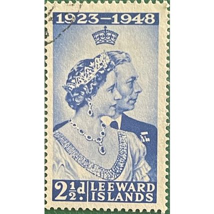 Leeward islands KGVI 1948 Royal Silver Wedding 2.5d ultramarine Used SG117 stamp