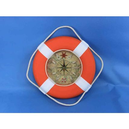 Pack Of 2] Vibrant Orange Decorative Lifering Clock With White Bands 18""