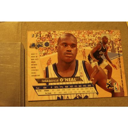 fleer ultra 93-94 basketball shaquille o' neal magic card#135
