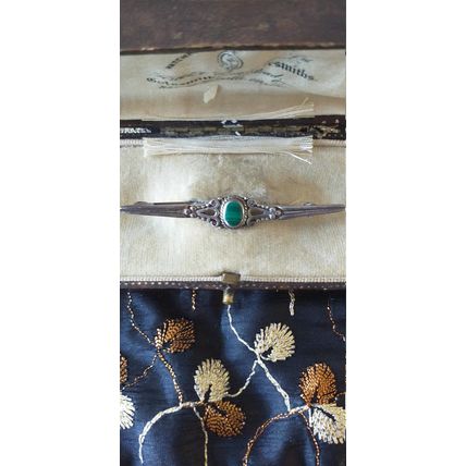 Antique Vintage Edwardian Scottish Agate Sterling Silver Brooch Hallmarked