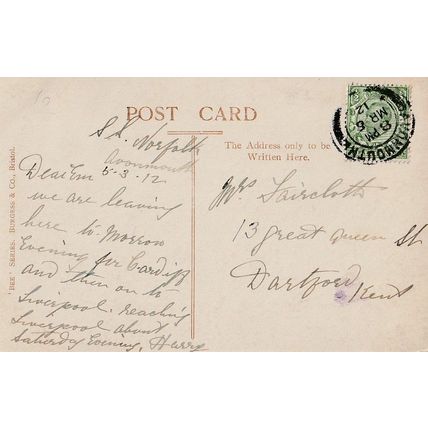 The Horseshoe Bend, River Avon, Bristol, posted 1912