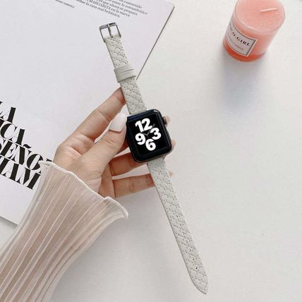 Checkered Leather Replacement Strap Watchband For Apple Watch Series, 7 41mm/6&S
