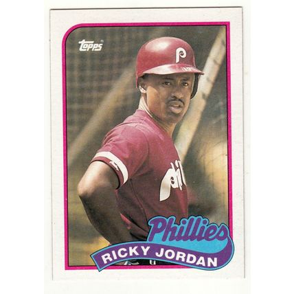 1989 Topps Ricky Jordan rookie RC baseball card #358 – Phillies